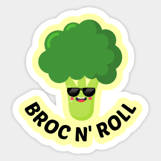 BROC N' ROLL - Cute Broccoli Pun Sticker